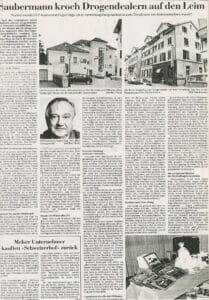 SVP-Kantonsrat Eugen Kägi wurde mit Reinhard Lutz am 21. April 1991 in Zürich verhaftet