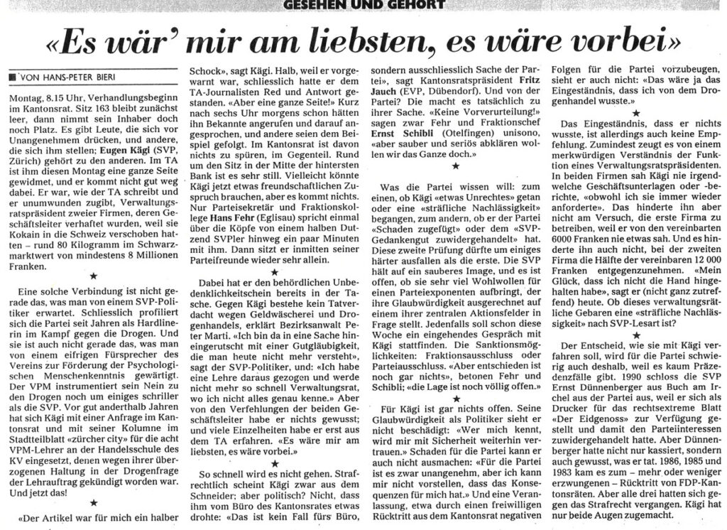 Zeitungsbericht: Es wär mir am liebsten es wäre vorbei